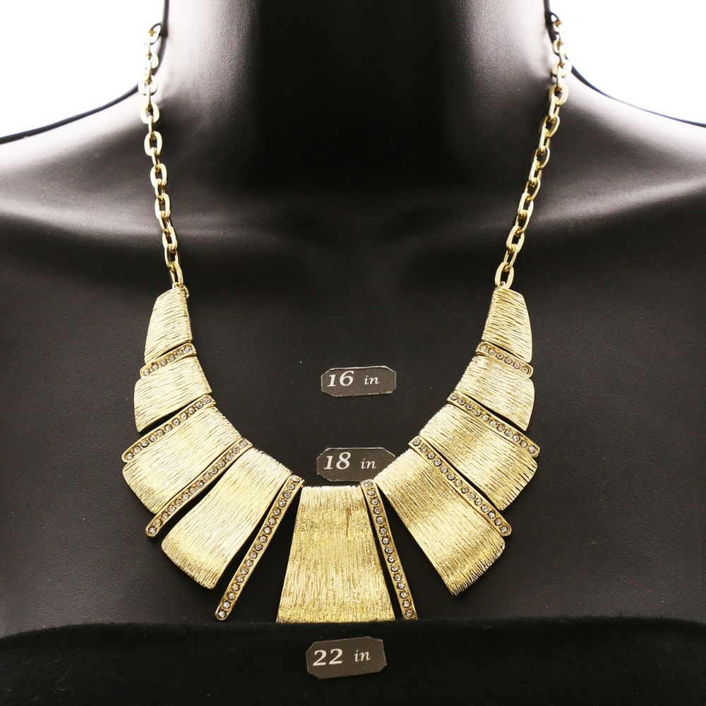 Luxury Crystal Necklace Gold NWOT - Picture 3 of 3